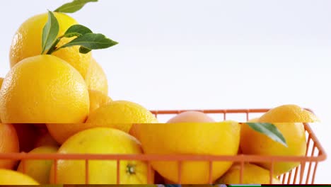 Close-up-of-sweet-limes-in-basket