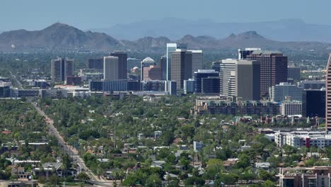 phoenix, arizona skyline with s mountain in sunnyslope, north phoenix, az