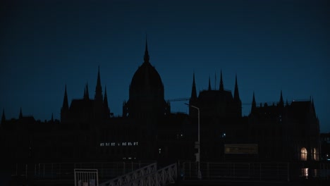 silhouette of the hungarian parliament building at night