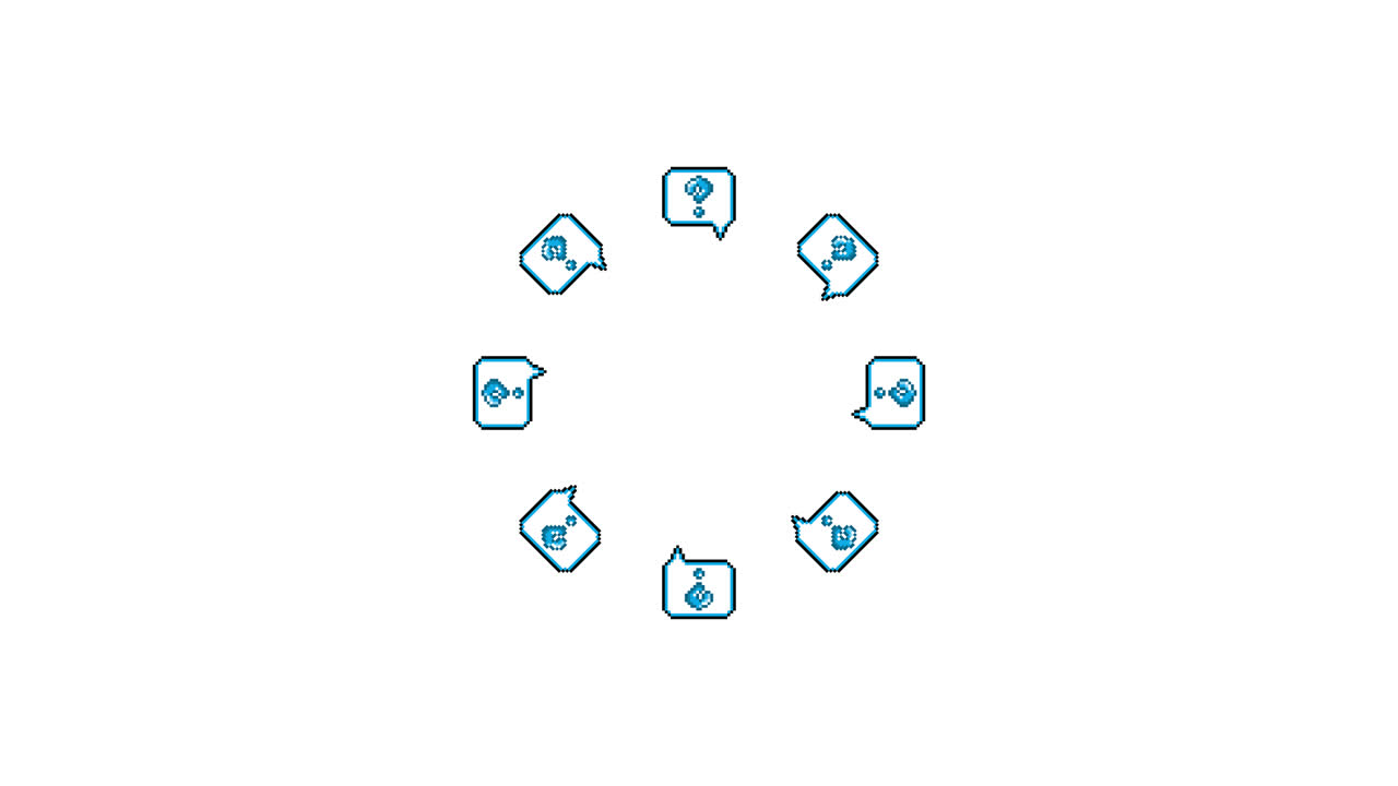 Pixel Art Speech bubble Question mark Spinning Circle Animated Overlay Transparent 30fps (2)