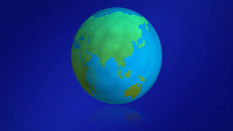 animation of globe on blue background