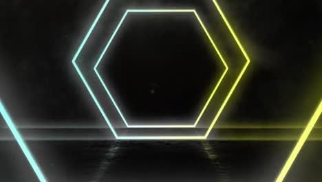 Animation-of-hexagon-geometric-neon-glowing