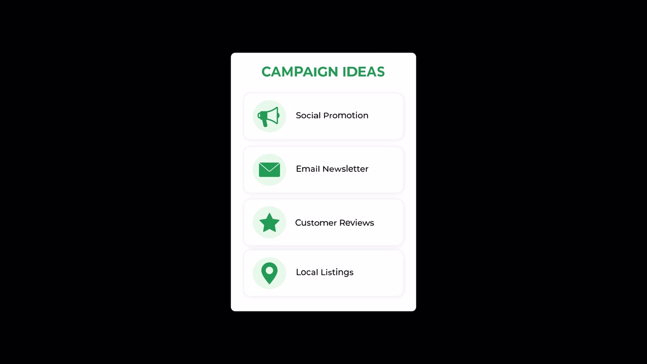 Digital List of Marketing Campaign Ideas on White Background