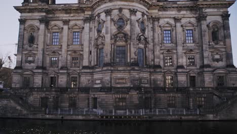 impressive exterior of berlin cathedral building with renaissance dome, tilt up