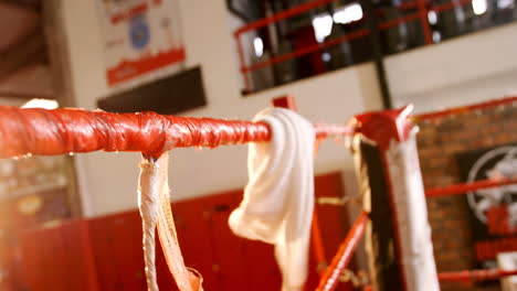 towel hanging on boxing ring