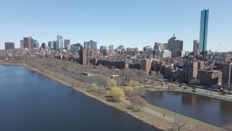 Charles-River-Esplanade-Und-Back-Bay-East,-Boston,-Massachusetts