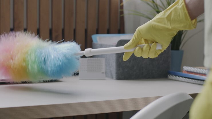 Cleaning a Home Office Desk