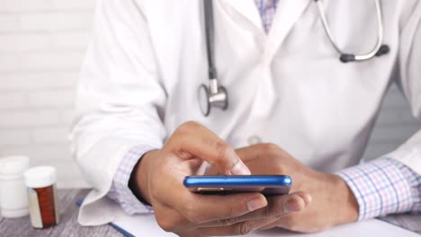 doctor using smartphone