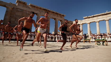 Ancient Greek Running Recreation at Archaeological Site