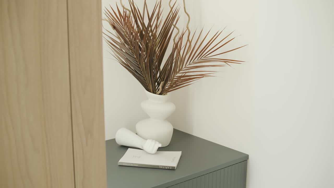 Modern Corner Decor with Dried Plants