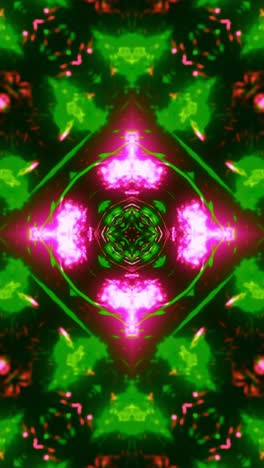 green and pink abstract pattern. kaleidoscope vj loop vertical