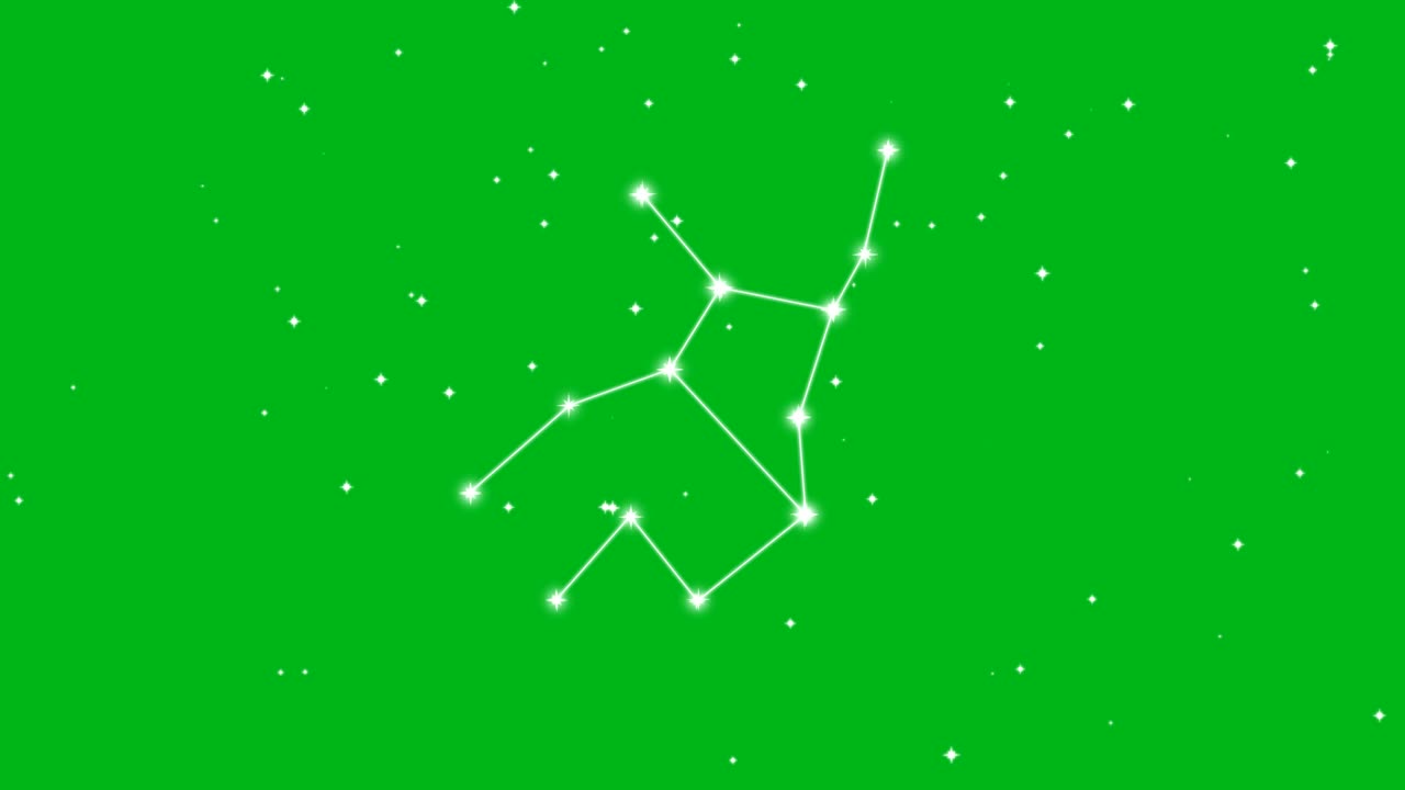 изображение знака зодиака дева с мерцающими звездами, изолированными на зеленом фоне экрана