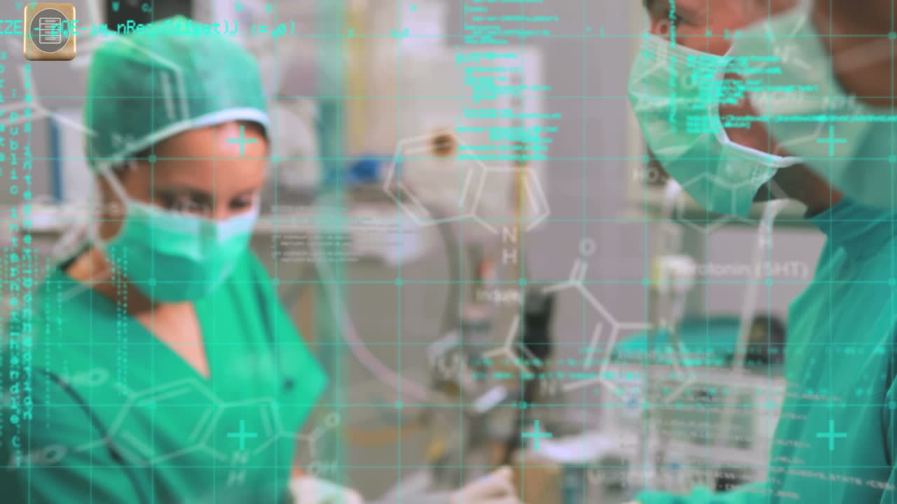 Animation of data processing over diverse surgeons in operating theatre