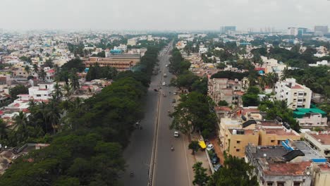 aerial view of a busy city street in india