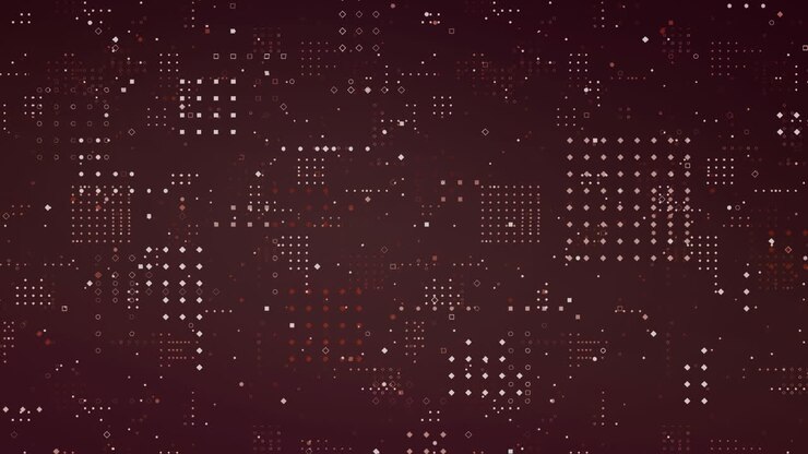Dots forming square against red background