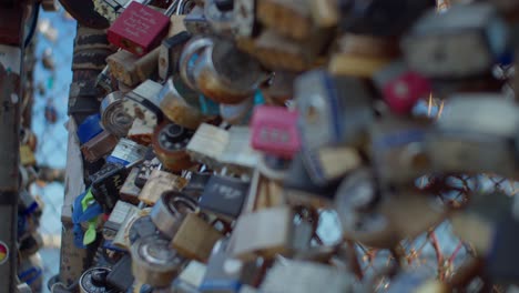 New Orleans Love Locks on the Mississippi River close up - rack focus