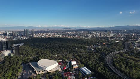 shot of campo marte inside chapultepec forest in mexico city