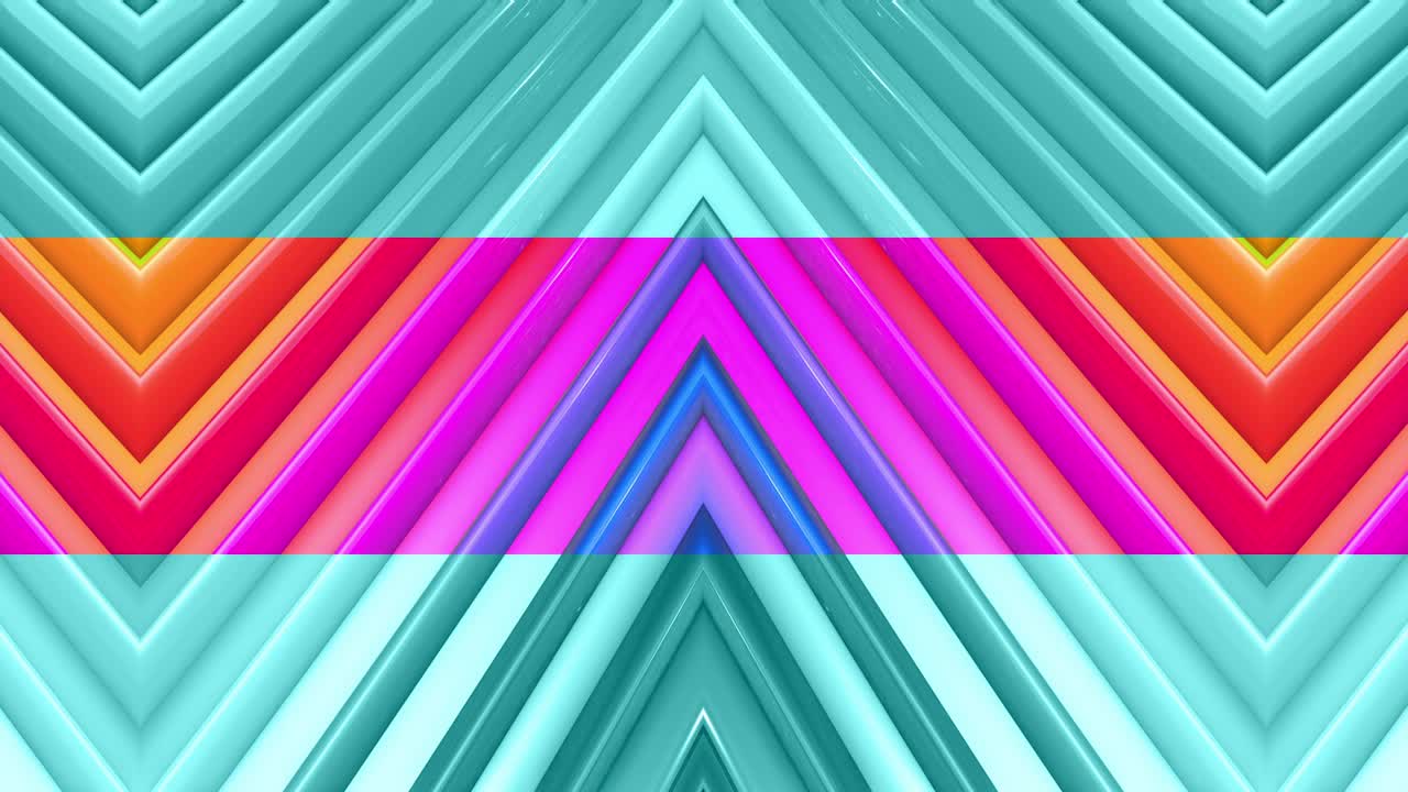 las rayas multicolores del arco iris se mueven cíclicamente.