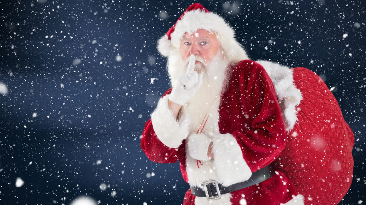 산타 클로즈와 함께 내리는 눈