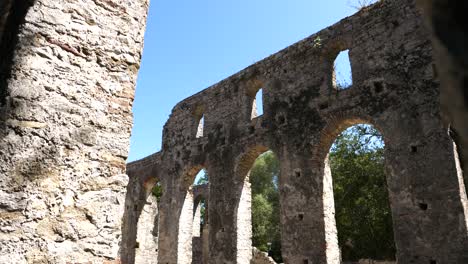 butrint, albania, view of the wall of the ruins of an ancient temple