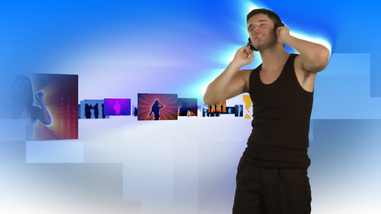 춤추는 쾌활한 남자의 애니메이션