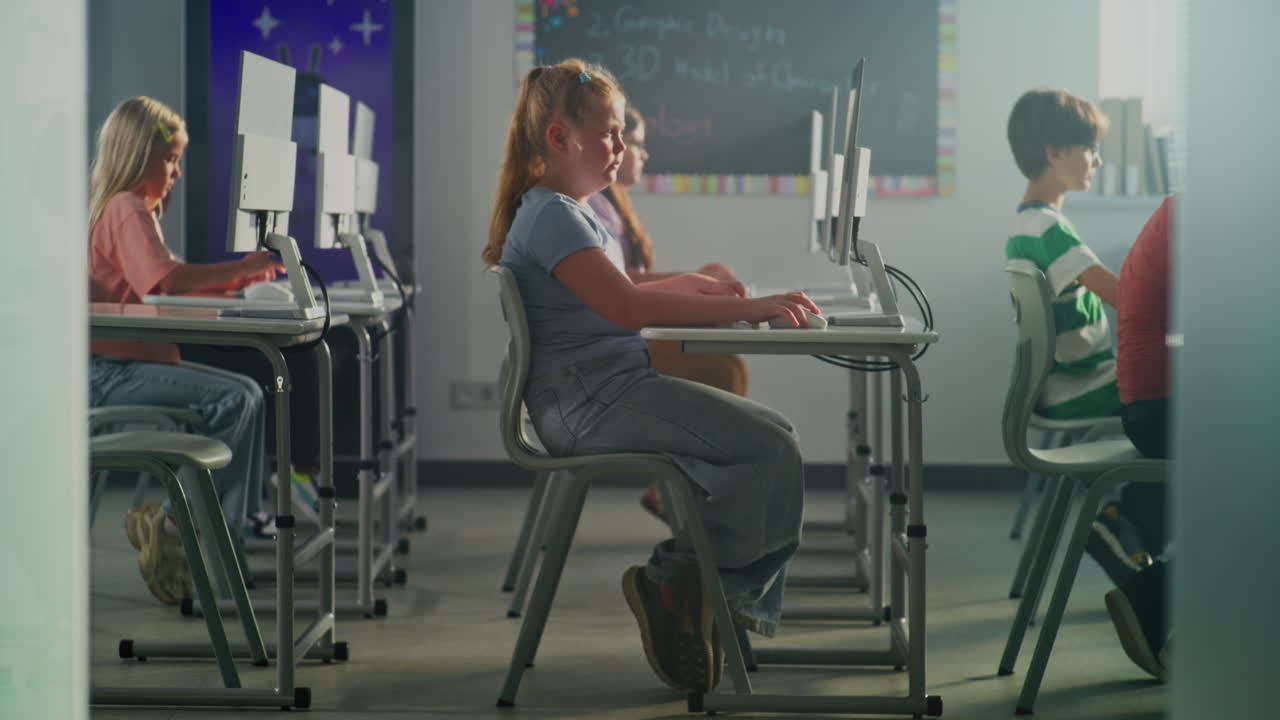 Students in a classroom using computers