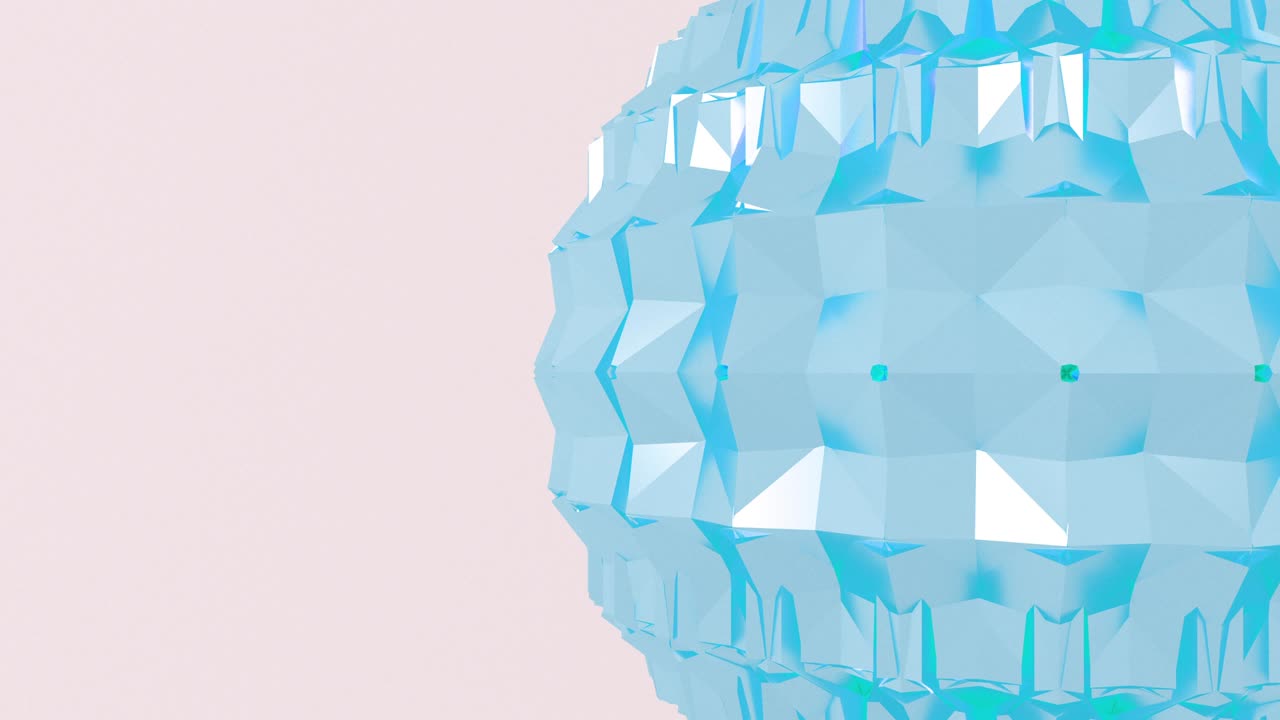 추상적인 3d 모양의 금속 육각형 구 애니메이션, 4k 렌더링 루프 영상, 다양한 파스텔 색상 세트