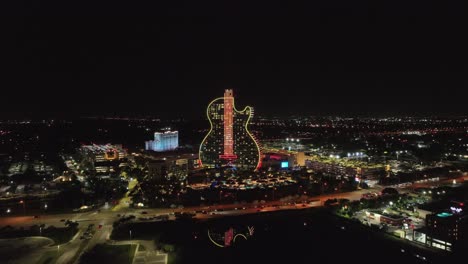 point of interest aerial view of the hard rock hotel in hollywood florida