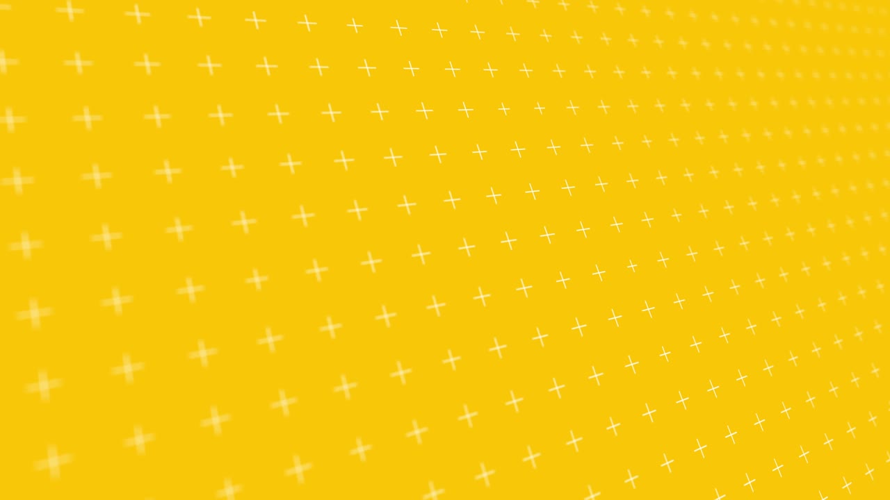 fondo animado dinámico con círculos blancos pulsantes y cruces en fondo amarillo se cambian de tamaño con movimiento de perspectiva. animación realista en bucle.