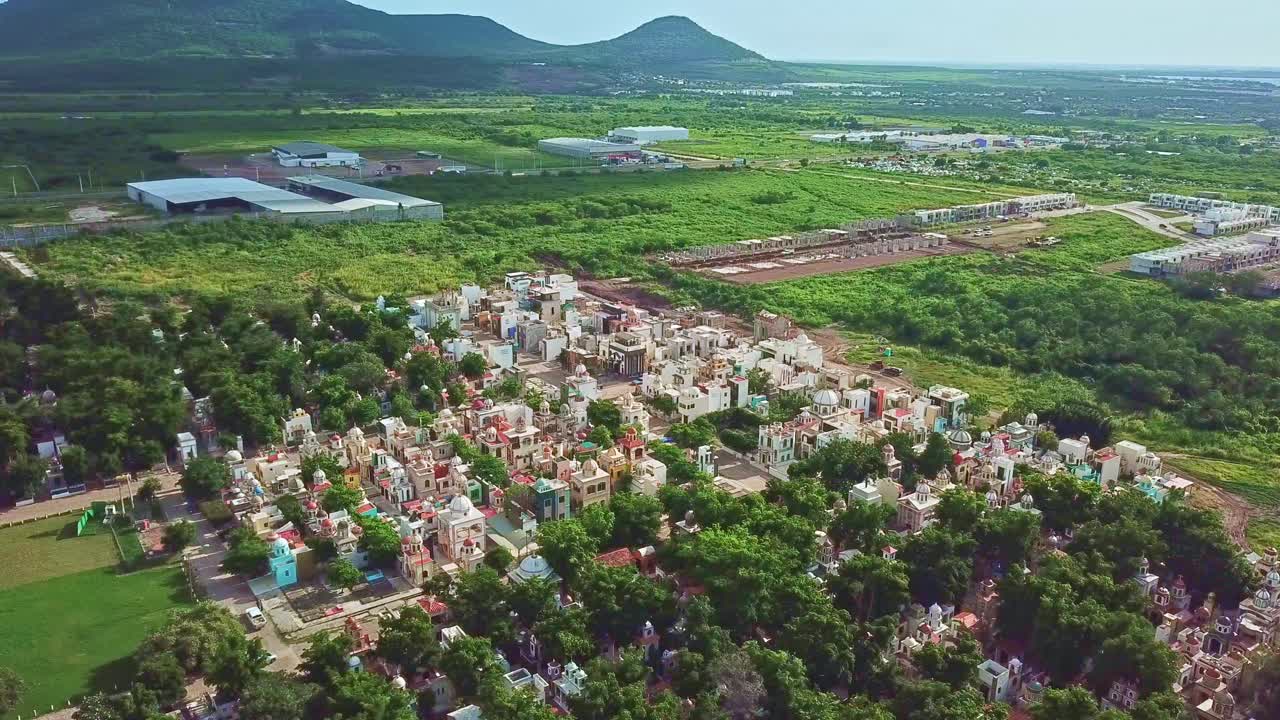 Take Aeria over a luxurious cemetery in Sinaloa, Mexico 05