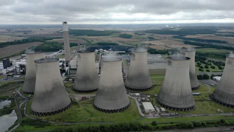 ratcliffe-on-soar power station aerial view looking down over concrete coal powered nuclear fired cooling towers