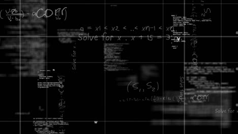 animación de ecuaciones matemáticas sobre un fondo negro