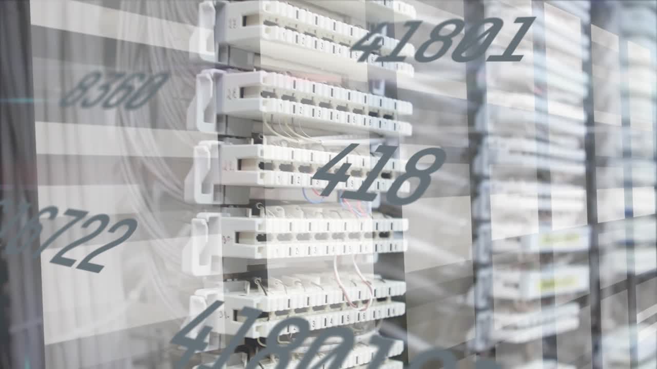 Animation of numbers and data processing over computer servers