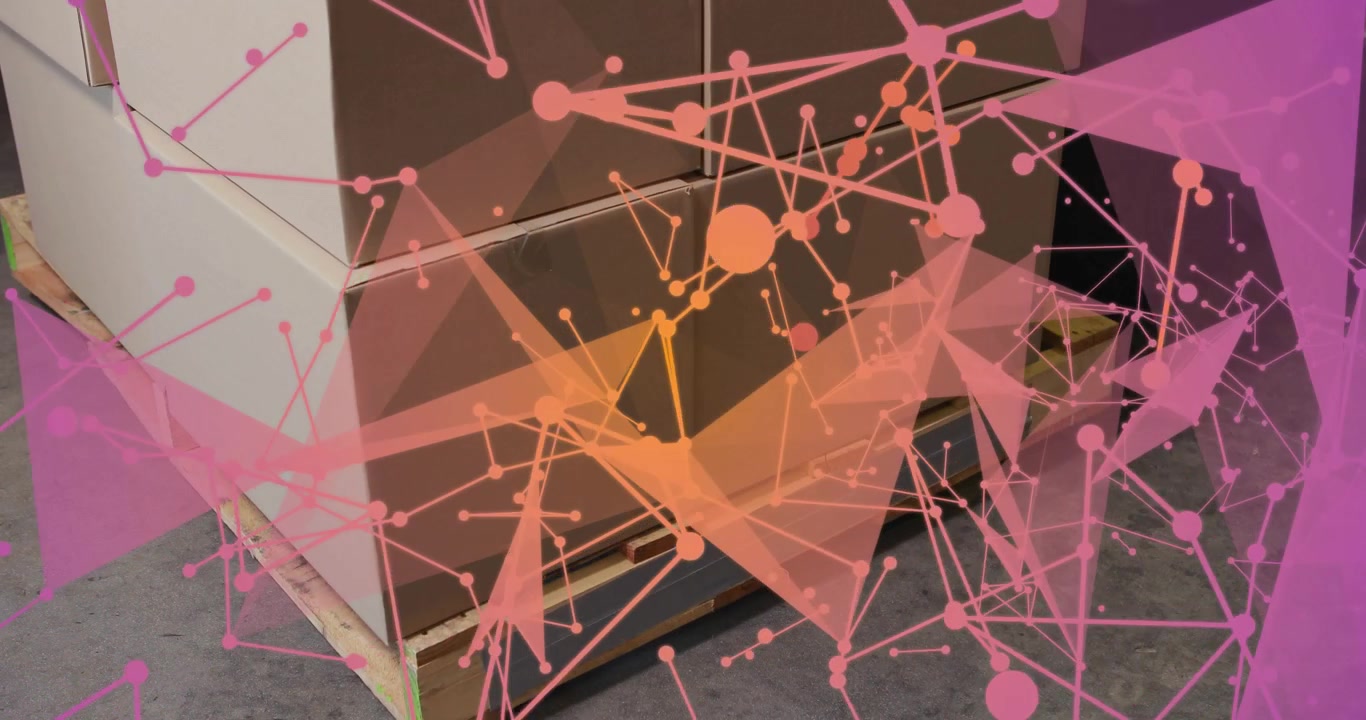 AR network appearing, growing and drifting across boxes dissipating for inventory mapping