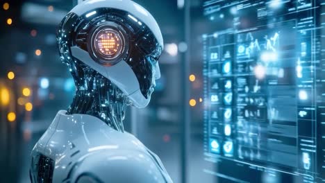 ai robot analyzing data