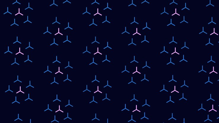 Diagonal blue and purple geometric pattern with overlapping shapes