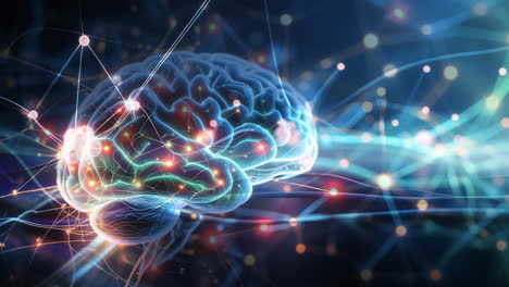 abstract representation of ai brain and neural network