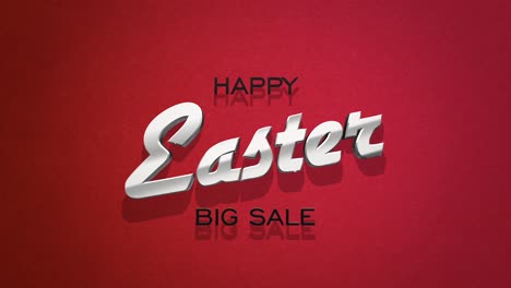 Retro-Happy-Easter-text-on-red-vintage-texture-in-80s-style