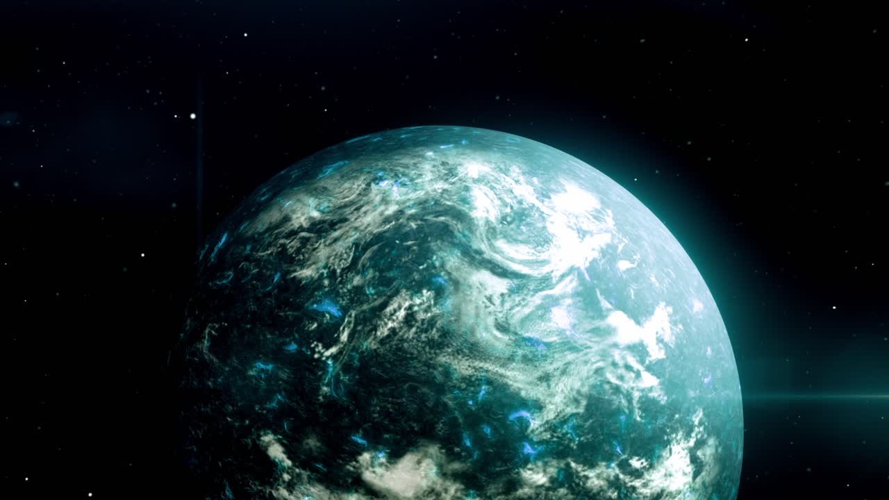 крупный план голубой и зеленой планеты в космосе