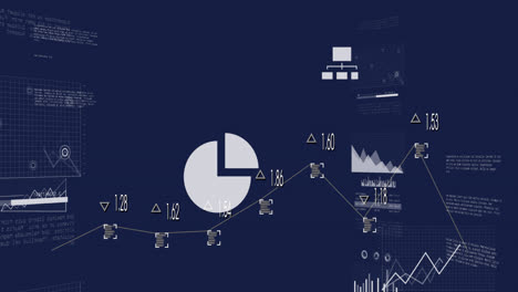 animation of financial data processing over dark background