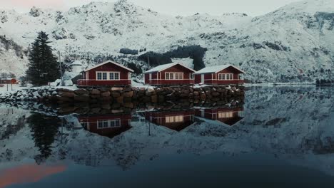vista aerea delle isole lofoten bellissimo paesaggio durante l'inverno