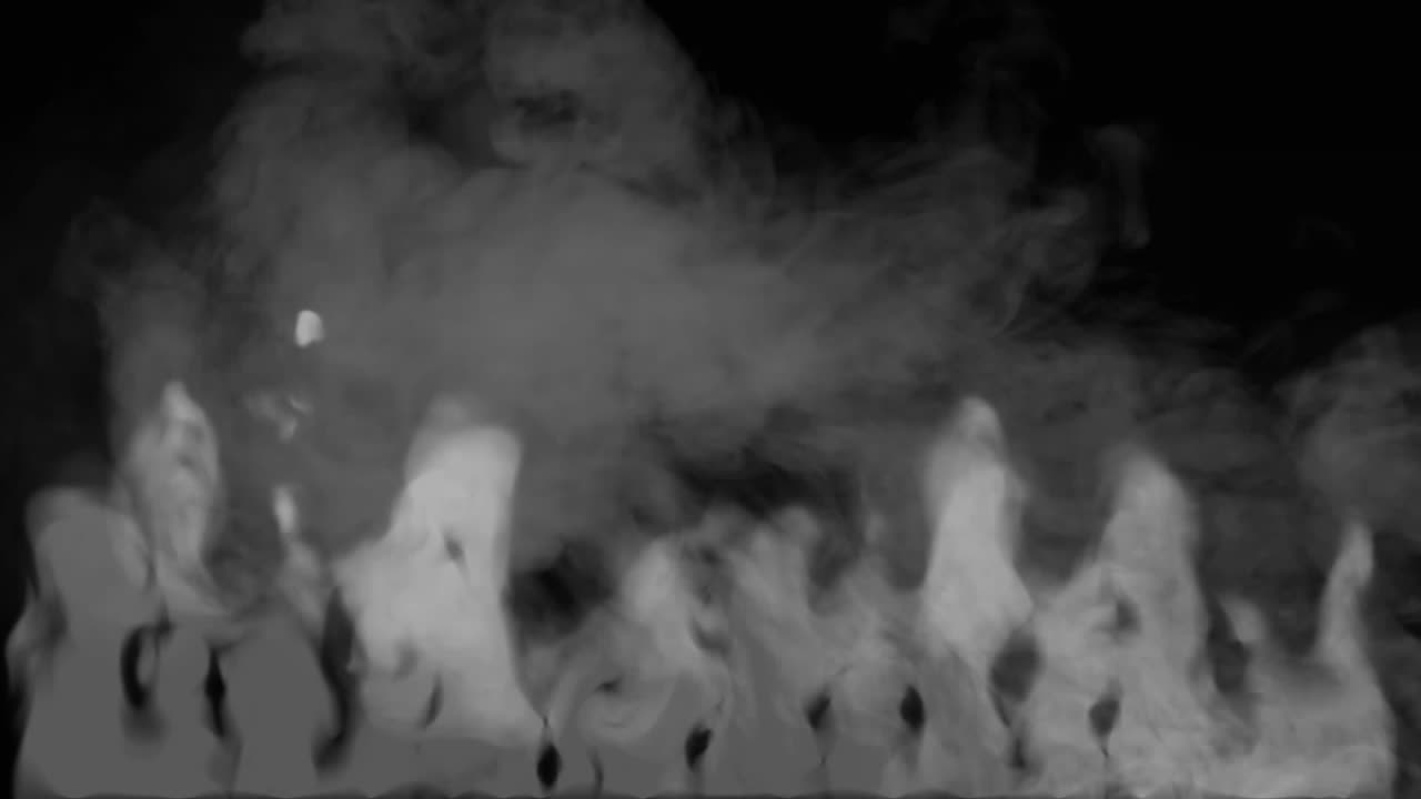 Fiamme su sfondo nero