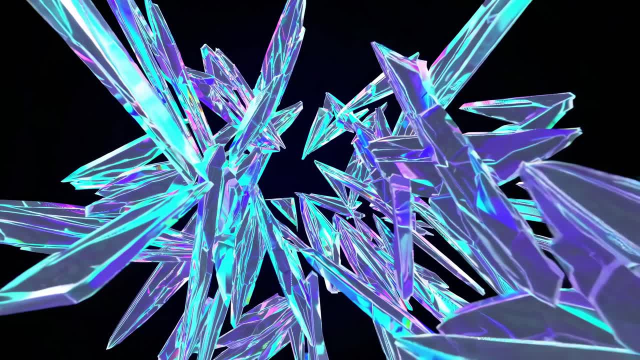 추상적인 iridescent 결정 패턴