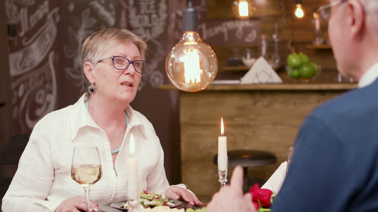 Mature Couple Enjoying Romantic Dinner