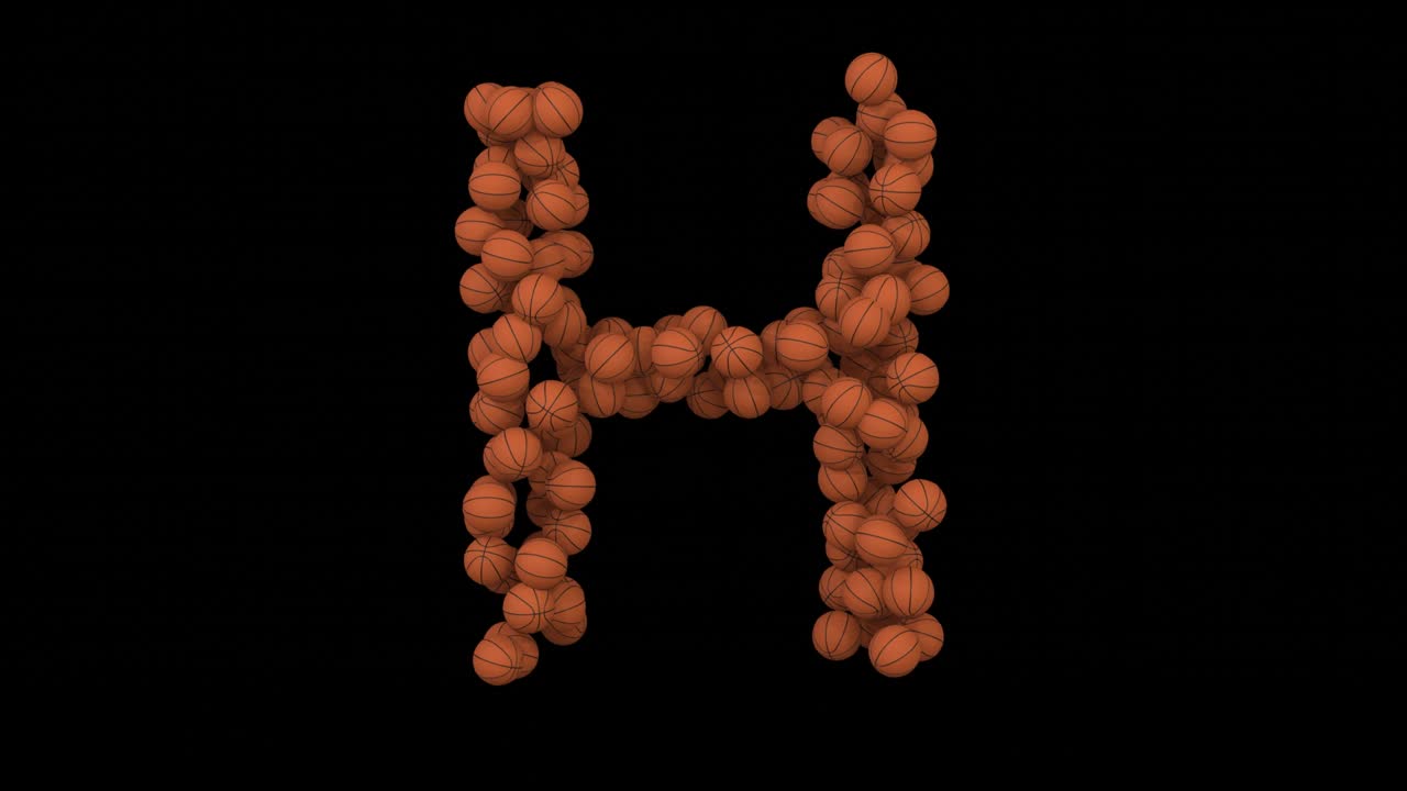 баскетбольная циклическая анимация буква h