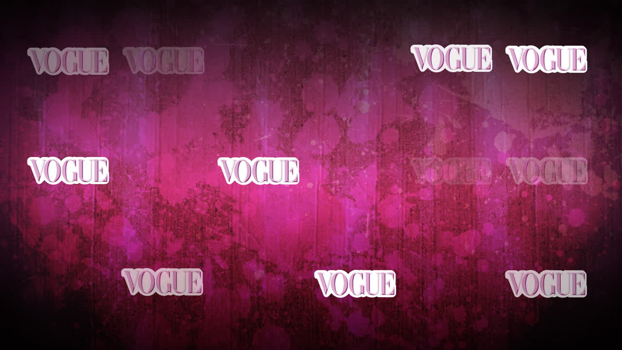 분홍색 배경에 반복되는 유행 텍스트의 애니메이션