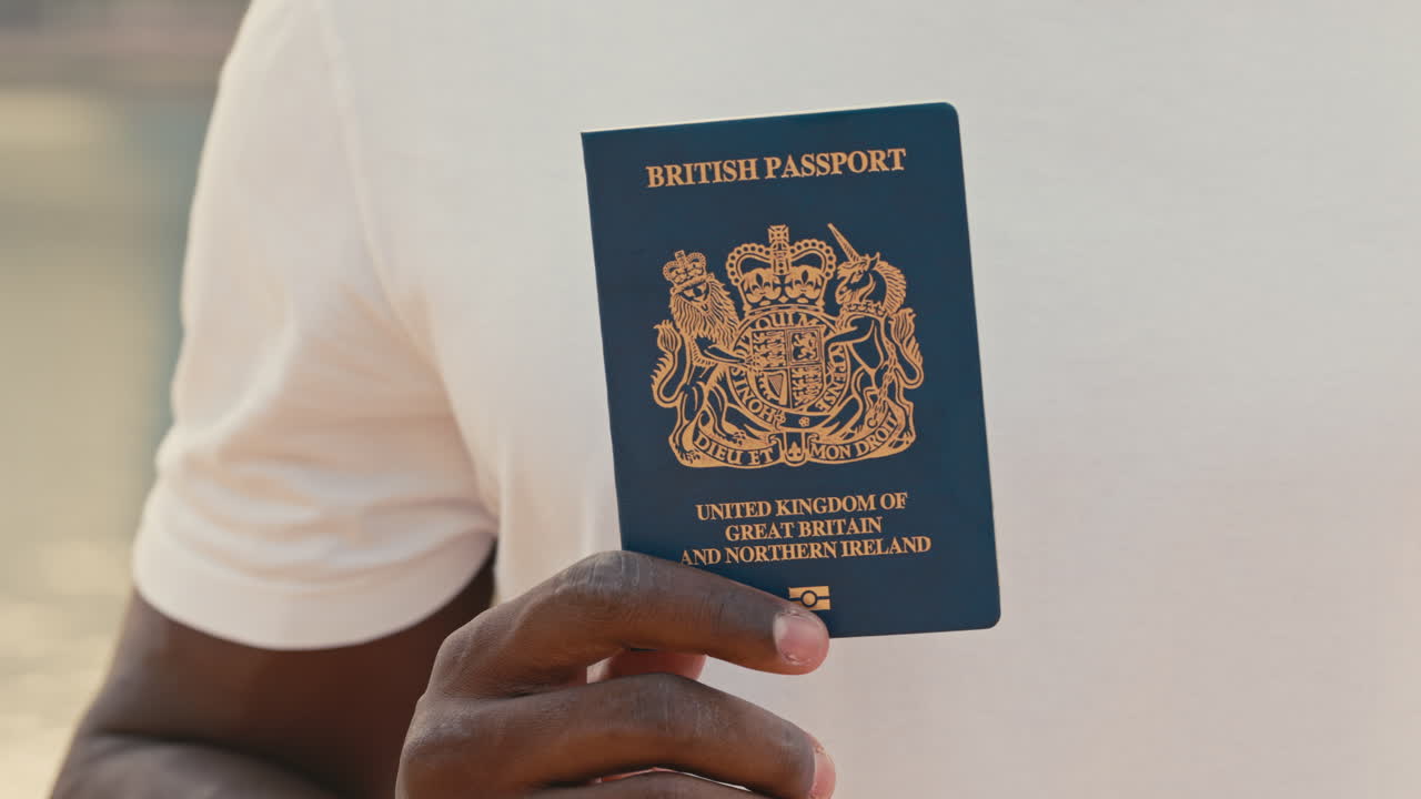 Person Holding a British Passport