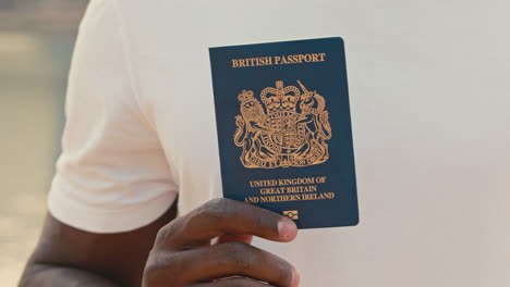 person holding a british passport
