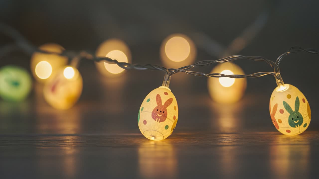 A Charming Display of Colorful Decorative Egg Lights Illuminating a Cozy Atmosphere, Perfect for Celebrating Seasonal Festivities and Adding Whimsy to Any Decor