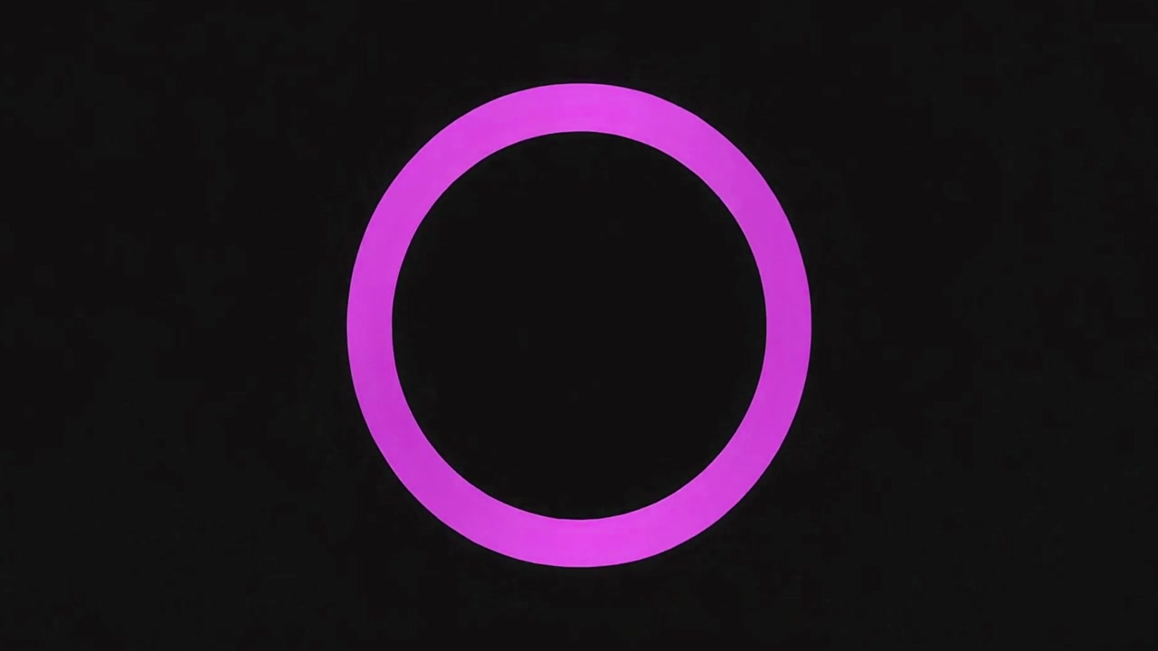 Abstract Animation of Expanding and Contracting Purple Rings on Black Background